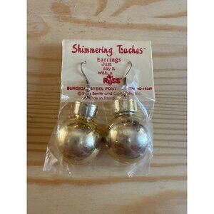 Russ Shimmering Touches Gold Ornament Earrings Surgical Steel Fishhook